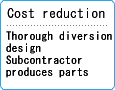 コスト低減 流用設計の徹底協力会社部品生産